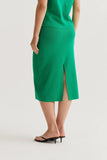 Green Knit Midi Skirt