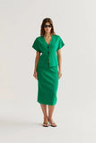 Green Knit Midi Skirt