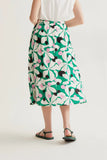 Hosta Print Midi Skirt