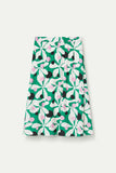 Hosta Print Midi Skirt