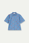 100% Cotton Chambray Shirt with Embroidered Hearts