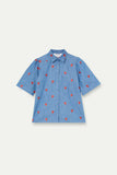 100% Cotton Chambray Shirt with Embroidered Hearts