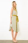 Sleeveless Striped Button Down Dress