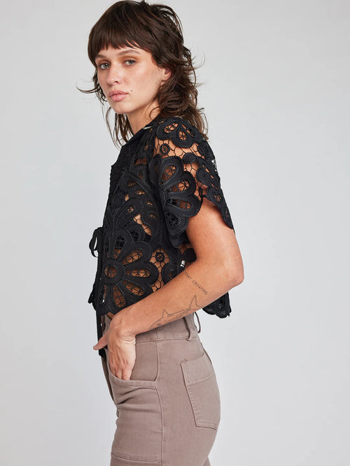Emaline Open Tie Crop Shirt