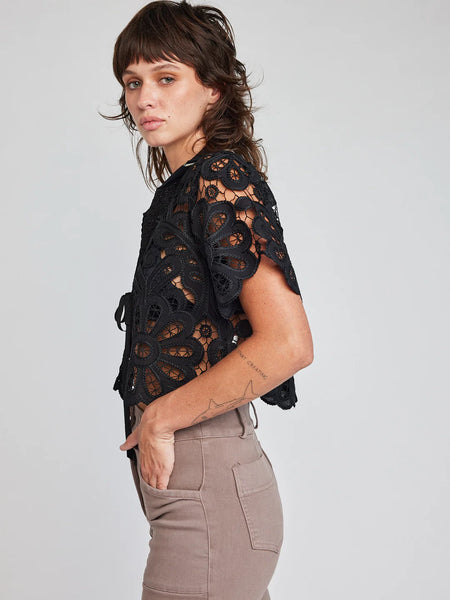 Emaline Open Tie Crop Shirt