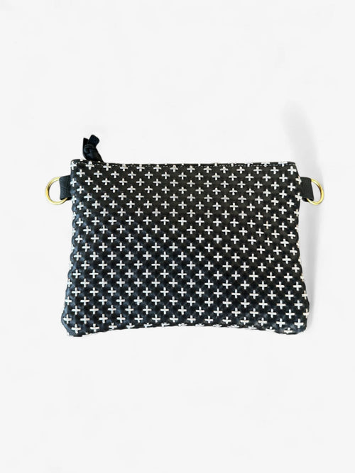 Alice - Black and White Woven Italian Leather