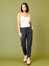 Becca Diagonal Button Joggers