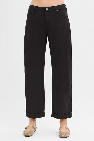 MID RISE ANKLE BARREL RELAXED BAGGY PANTS