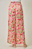 Printed Satin Cargo Pants