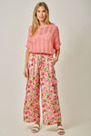 Printed Satin Cargo Pants
