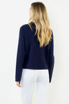 Ruffled Collar Cardigan With Silver Buttons