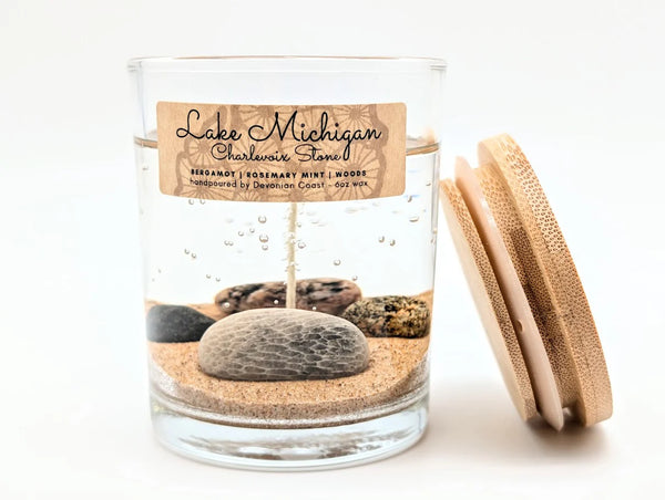 Lake Michigan Charlevoix Stone Beach Candle