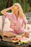 FRUIT EMBROIDERED BUTTON BLOUSE