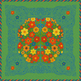 Posies Bandana & Scarf Ring (Green) & Scarf Ring