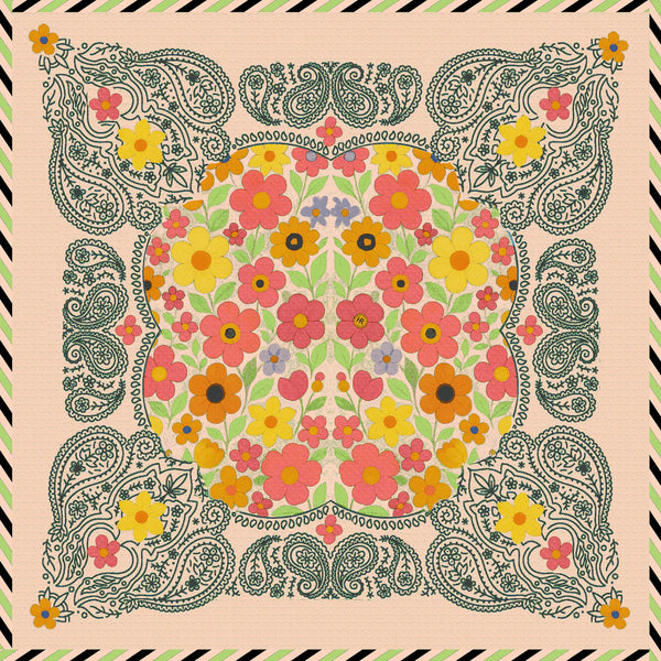 Posies Bandana (Pink) & Scarf Ring