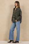 Printed Tencel Quarter Zip Top