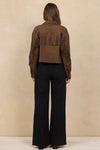 Vintage Brown Crop Suede Fringe Jacket