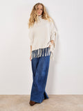 Roll Neck Fringe Poncho