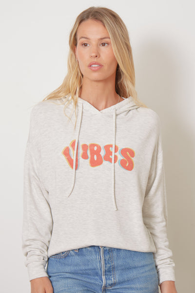 Vibes Light Grey Cropped Hoodie