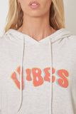 Vibes Light Grey Cropped Hoodie