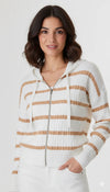 Striped Cable Zip Hoodie