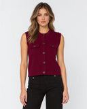 Gretchen Vest in Dark Cherry
