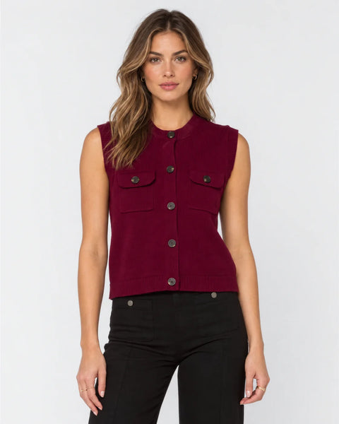 Gretchen Vest in Dark Cherry
