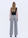 High Rise Full Length Grey Wide Leg Jeans