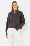 High Neck Zip Up Jacket