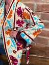 Hand Embroidered Suzani Robe - Creme