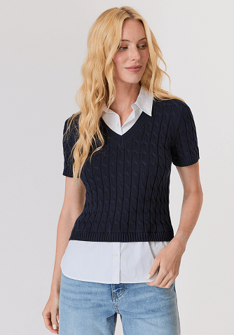 Short Sleeve Twofer Shirt