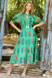 Shania Tiered Flower Print THML Dress