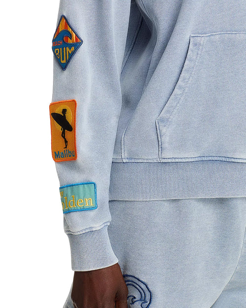 Vintage Havana Washed Terry Patches Hoodie