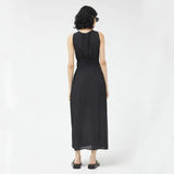 Compania Long black sleeveless dress
