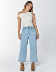 Cozy Wide Leg Pant with Stripe