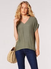 Apricot Slu Bhimmer V-Neck with Back Button Detail