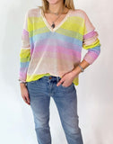V Neck Stripe Sweater
