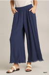 Linen Blend - Frayed Hem Pant