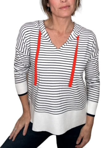 Apricot Heart Jacquard Wide Stripe Box Sweater