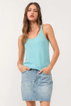 EMERY SCOOP NECK TANK CERULEAN