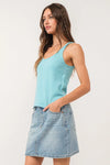 EMERY SCOOP NECK TANK CERULEAN