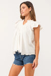 ASTER BILLOW BLOUSE WHITE GAUZE