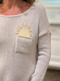 Pocket Full Of Sunshine Crew in Blush Champagne