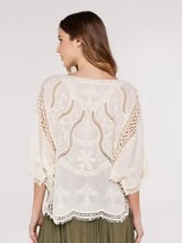 Cotton Blend Crochet Embroidered Top