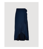 Big Ruffle Maxi Wrap Skirt in Navy