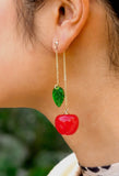 Cherry Bomb Layered Earrings - 18K Gold Plated/Murano Glass