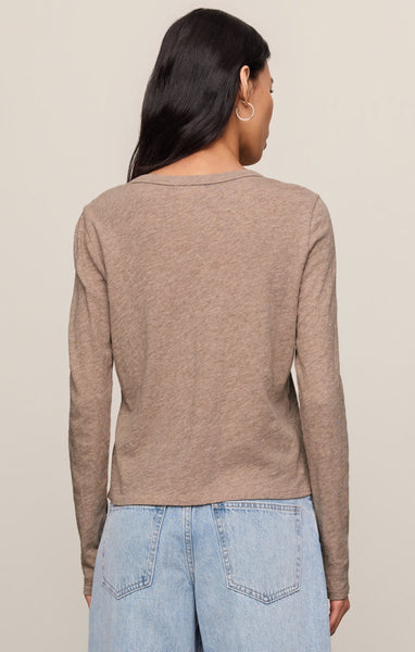 Junie Long Sleeve Tee - Heather Ash