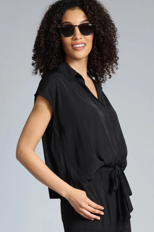 Collar V-Neck Boxy Top