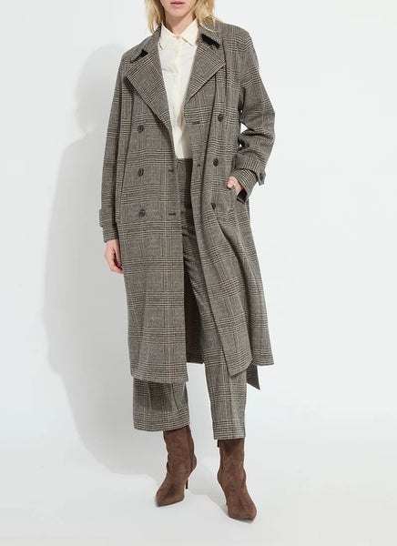 Marla Brushed Ponte Belted Trench Coat