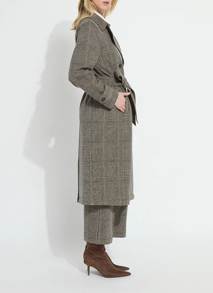 Marla Brushed Ponte Belted Trench Coat